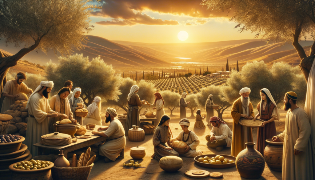 Ancient scroll with Hebrew text resting on a wooden table in warm light