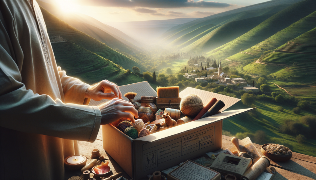 Handcrafted Israeli products arranged in a subscription box