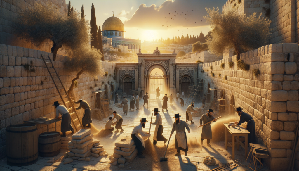 Image illustrating: The early chapters of the book are dated and correspond with this period of rebuilding. Zechariah’s messages were not just spiritual—they were deeply tied to the community’s physical and emotional restoration. He reminded the people that their actions mattered and that their return to the land was part of a larger story.