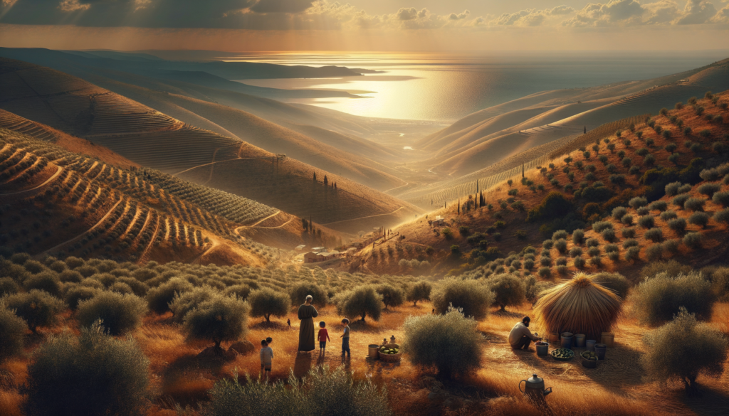 Scenic view of Israeli hills and Mediterranean coastline
