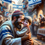 Israeli volunteers distributing food packages to families