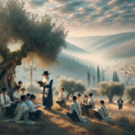 Ancient stone walls in Jerusalem with Israeli flag flying