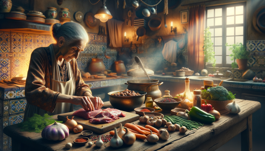 Traditional Israeli meat dish served with herbs and vegetables