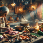 Traditional Israeli meat dish served with herbs and vegetables