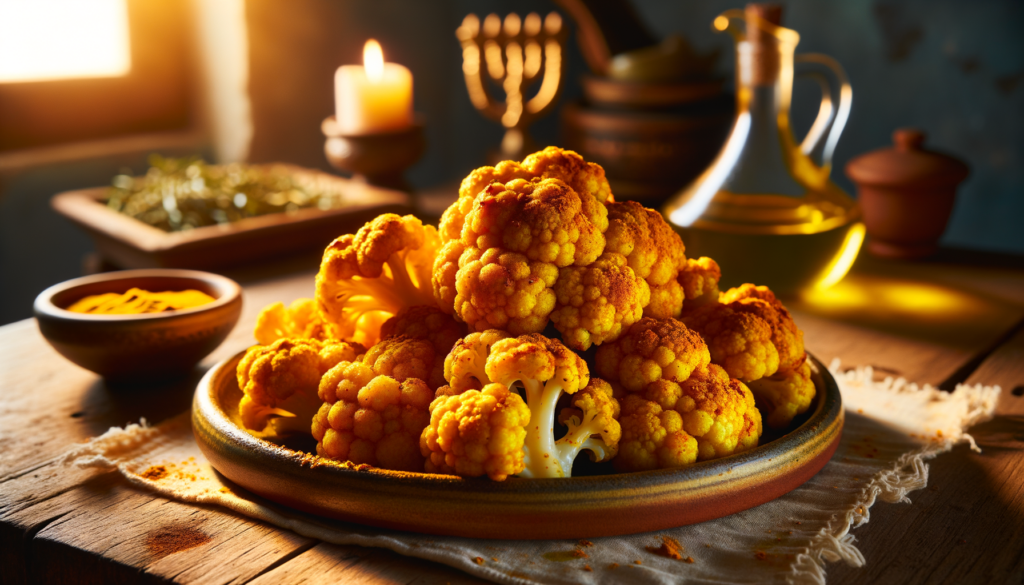 Image illustrating: Crispy Fried Cauliflower from Israeli Home Kitchens Golden bites of comfort, perfect for sharing with loved ones. A beloved vegetarian dish, this crispy fried cauliflower brings warmth and flavor straight from the heart of Israel. Health Highlights Cauliflower is rich in vitamin C and antioxidants. This dish offers a satisfying vegetarian alternative to meat-based snacks. Turmeric adds anti-inflammatory properties and a warm flavor.