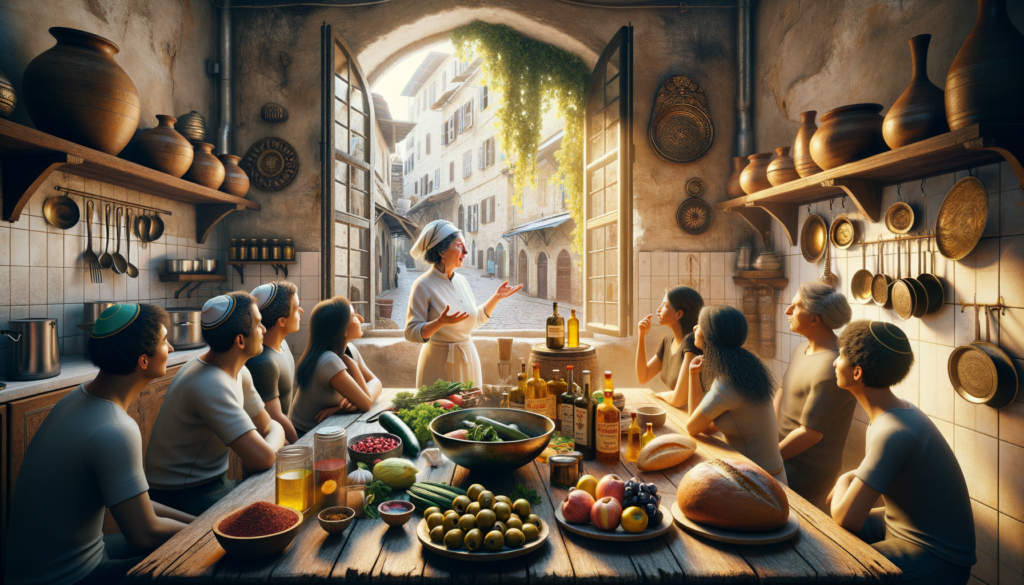 Image illustrating: Her students are often tourists or new immigrants, eager to connect with Israeli culture. Through food, they find a sense of belonging. “When we cook together,” Liora says, “we become family.”