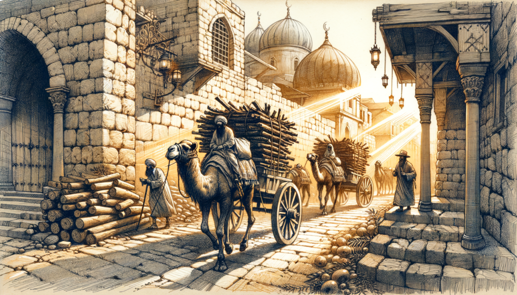 Image illustrating: In the Bible, Tyre is mentioned in connection with King Hiram, who provided materials and craftsmen to help King Solomon build the First Temple in Jerusalem. This alliance illustrates the strong ties between Tyre and ancient Israel.