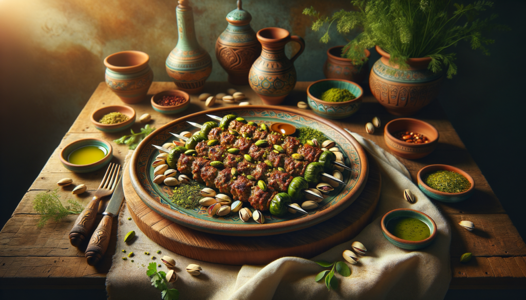 Image illustrating:Pistachio Kebab with Israeli Spices and Herbs