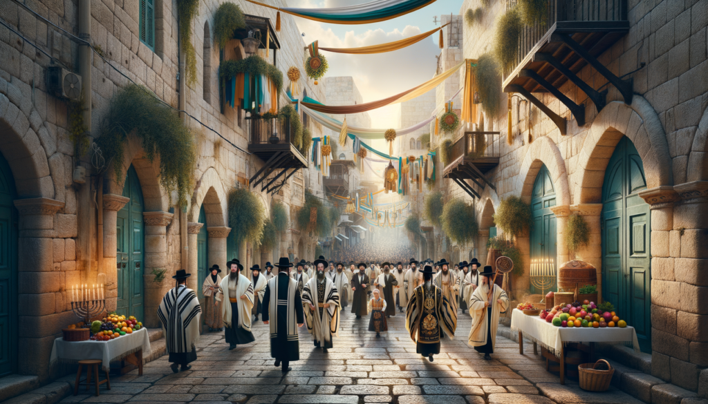 Image illustrating: Festivals and holy days were celebrated with great joy and reverence at the Temple, reinforcing the bonds of community and shared belief among the Jewish people.