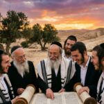 Ancient scrolls and artifacts representing Jewish heritage