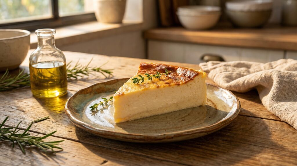 Image illustrating:A Tender Slice of Israeli Cheesecake Comfort